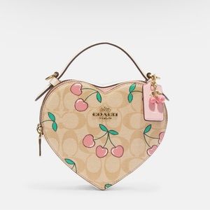 Coach Heart Cherry Print Heart Bag